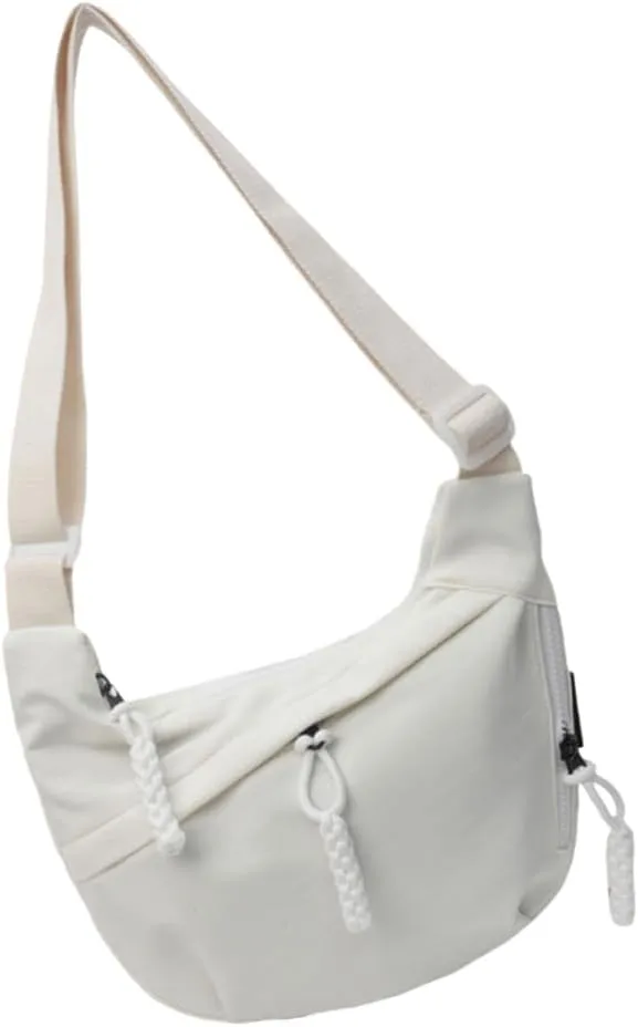 Stylish Canvas Shoulder Bag for University Life Large Interior Multiple Pockets Crossbody Bag with Adjustable Strap