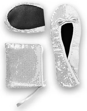 Stylish Foldable Ballet Flats for Women Portable Roll Up Travel Shoes for Wedding Bridesmaid Includes Carrying Pouch