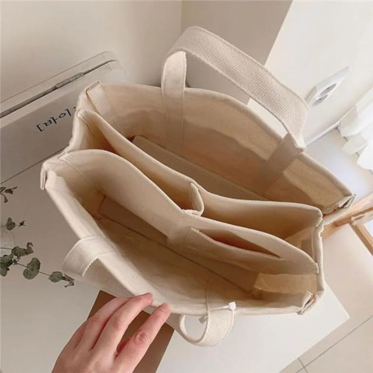 Stylish Multifunctional Mummy Bag Canvas Shoulder Crossbody Handheld Tote Bag
