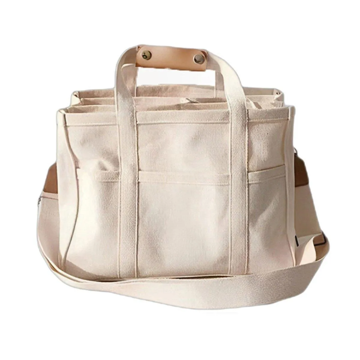 Stylish Multifunctional Mummy Bag Canvas Shoulder Crossbody Handheld Tote Bag