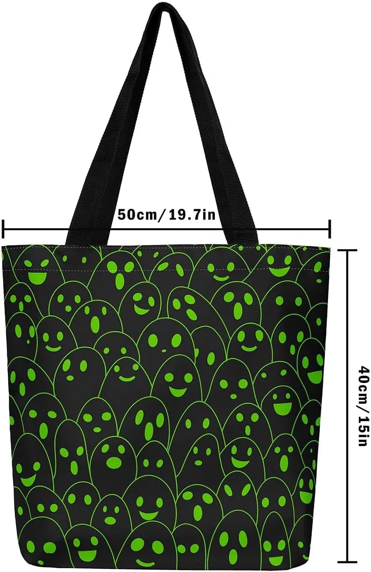 Sugar Skull Canvas Tote Bag for Women,Yellow Sunflower The Tote Bag Hippie Gothic Bone Tribal Cloth Cotton Bags