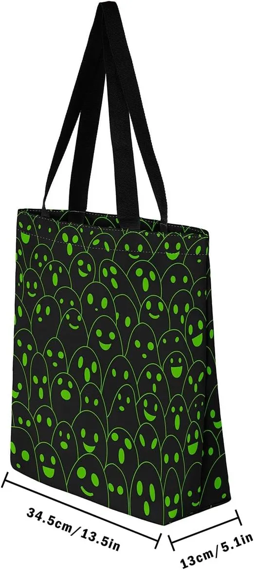 Sugar Skull Canvas Tote Bag for Women,Yellow Sunflower The Tote Bag Hippie Gothic Bone Tribal Cloth Cotton Bags