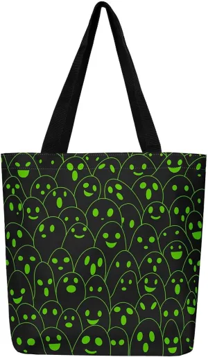 Sugar Skull Canvas Tote Bag for Women,Yellow Sunflower The Tote Bag Hippie Gothic Bone Tribal Cloth Cotton Bags
