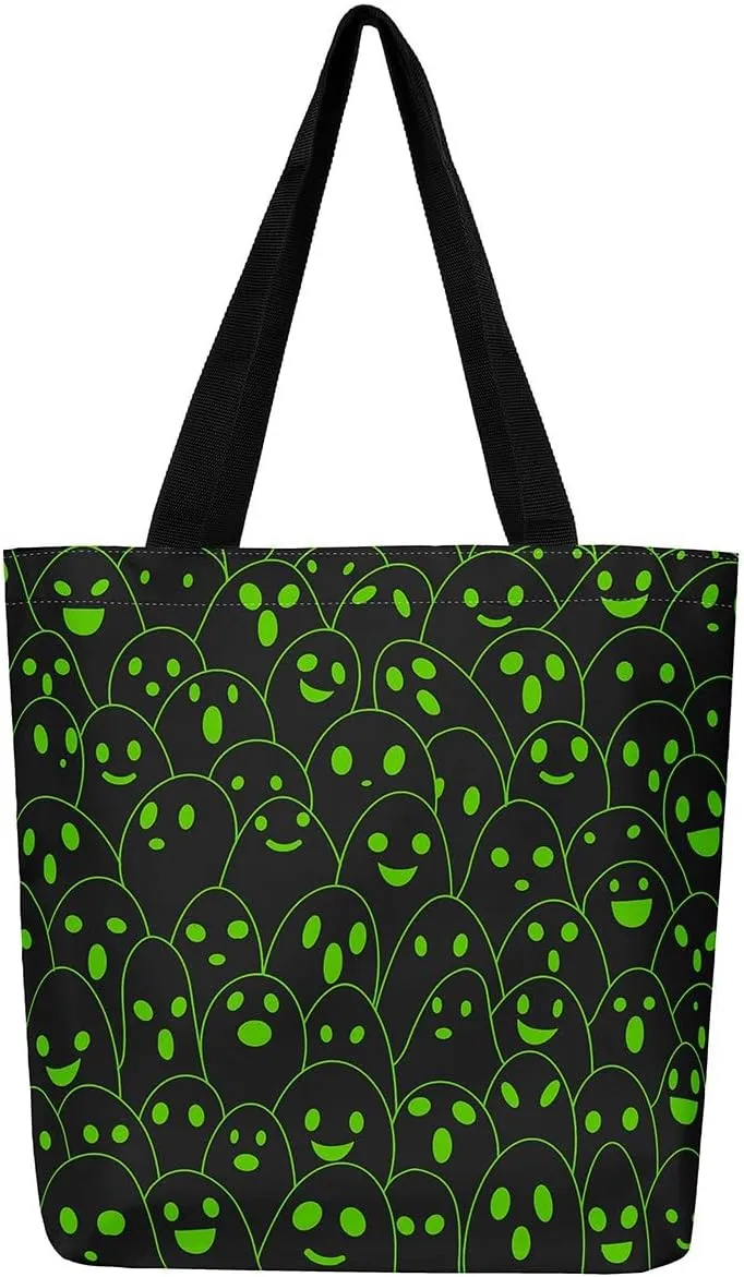 Sugar Skull Canvas Tote Bag for Women,Yellow Sunflower The Tote Bag Hippie Gothic Bone Tribal Cloth Cotton Bags