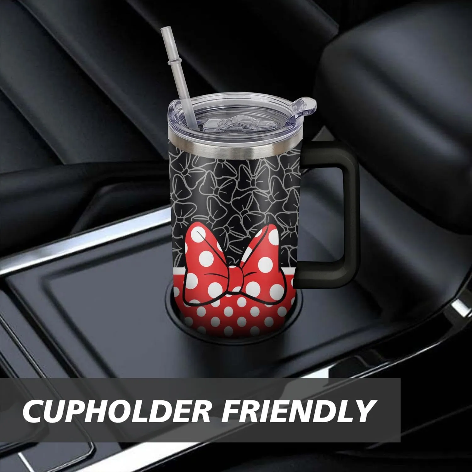 Sunmdecor 40 Oz Tumbler with Handle and Silicone Straws, Coffee Insulated Tumbler with Handle, 40oz tumbler with handle