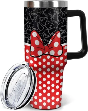 Sunmdecor 40 Oz Tumbler with Handle and Silicone Straws, Coffee Insulated Tumbler with Handle, 40oz tumbler with handle