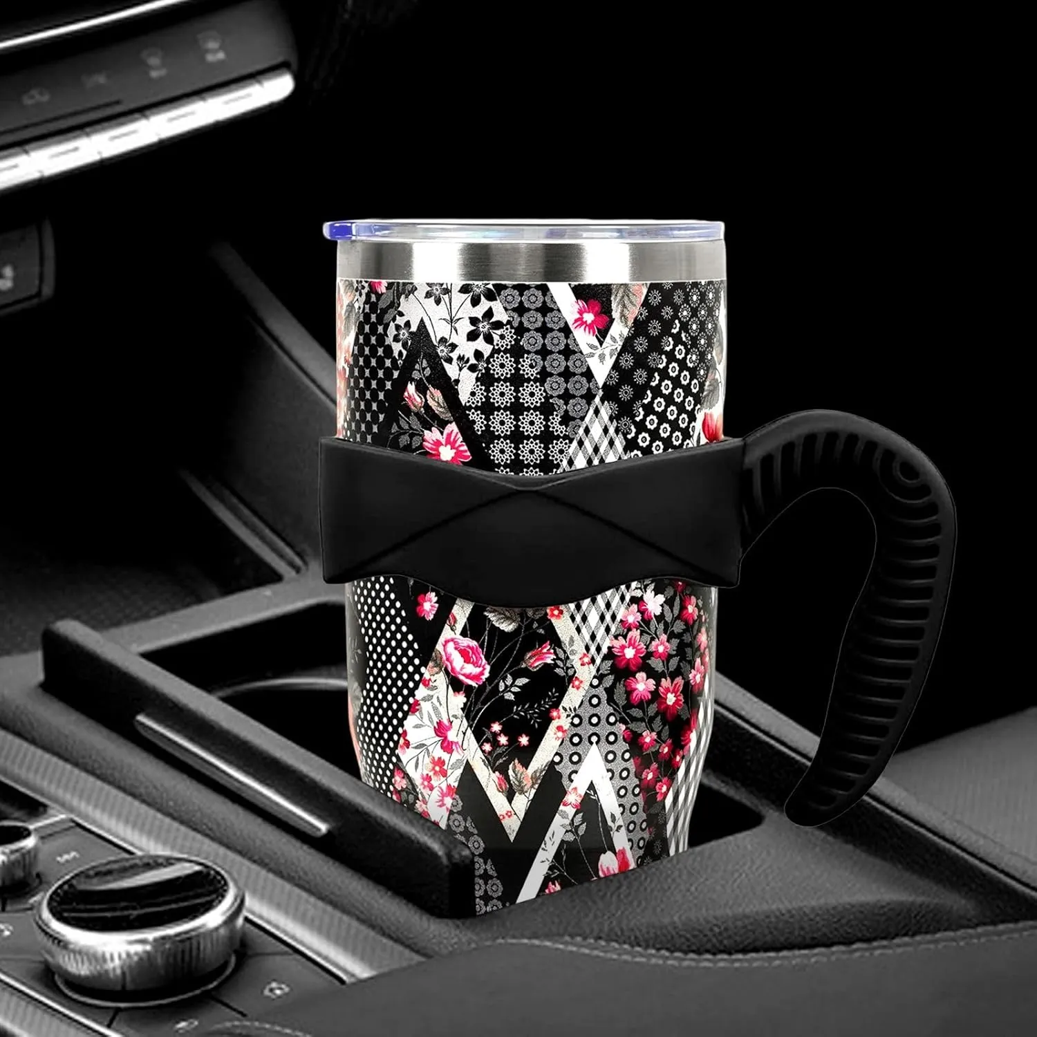 Sunmdecor Pioneer Women Flower Tumbler with Handle and Silicone Straws - 40 Oz Monther's day Cups gifts Insulated Tumbler - Brithdaty Gifts for Mon Daughter Grandma