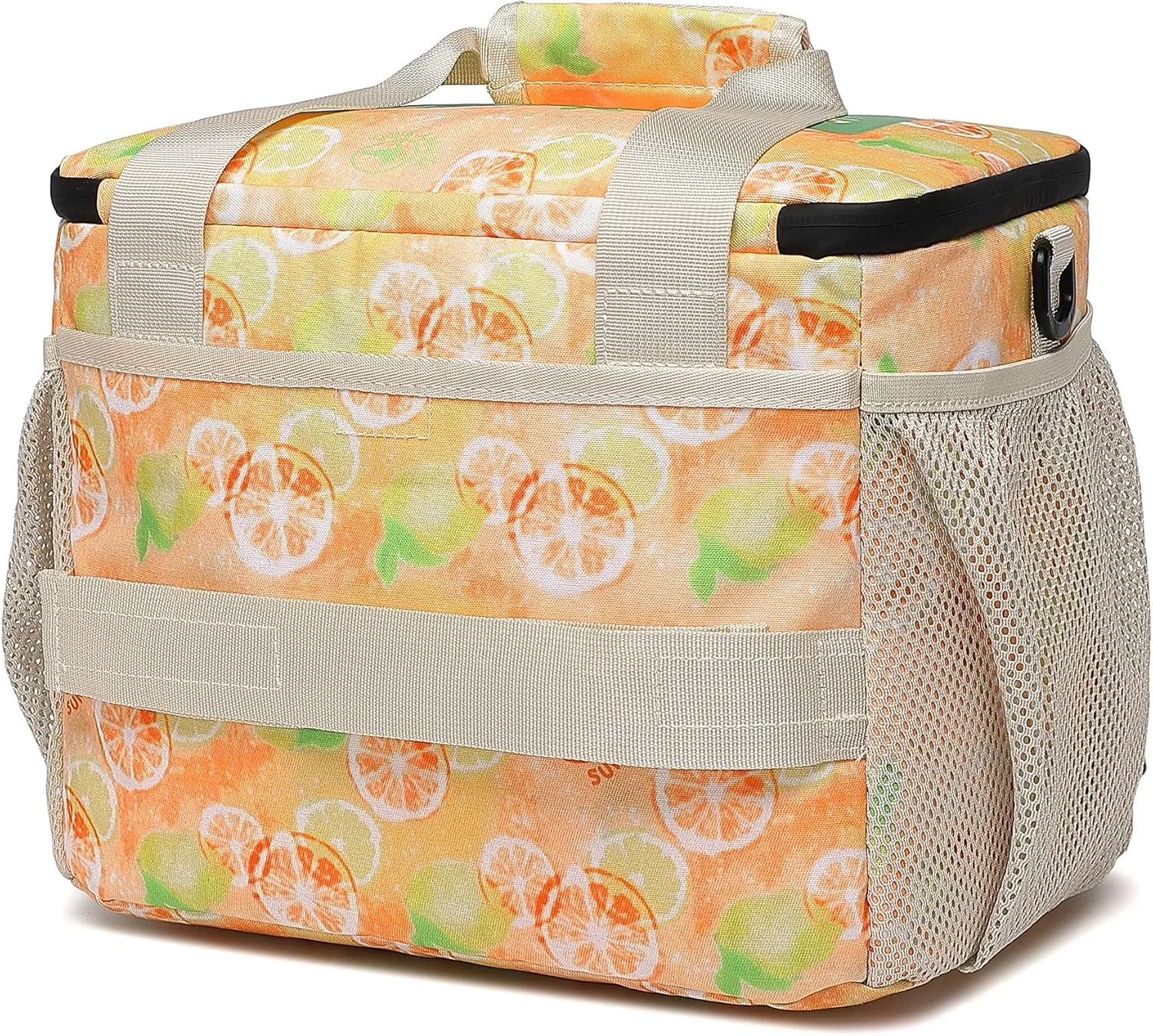 SUNNY BIRD 12L Large Insulated Lunch Bag, Leakproof and Foldable Lunch Cooler Box for Women Adult and Men, Fits 18 Cans (Grapefruit Pink)