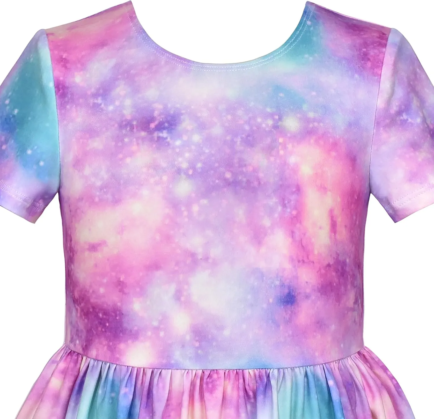 Sunny Fashion Girls Dress Floral Maxi Dress Open Back Bow Tie Casual Size 4-8