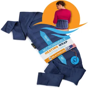 SunnyBay Microwave Heating Pad, Microwavable Moist Hot or Cool Bean Bag Wrap for Neck, Shoulder, Knee, or Back Pain with Fastening Straps, 2.8 Lbs, 10x19, Made in USA, Cotton