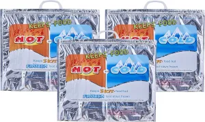 Superio Hot and Cold Insulated Bags for Food Delivery, Grocery Shopping Bags, Food Storage for Hot and Frozen Food for Travel, Disposable Cooler Bag, Reinforced Thermal Lunch Bag (3, 19"x5.5"x15.5")