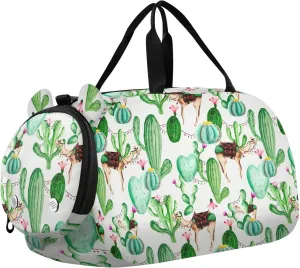 susiyo Small Duffle Bag Cactus Cacti and Camels Kids Duffle Bag for Boys Girls Dance Bag Gym Bag