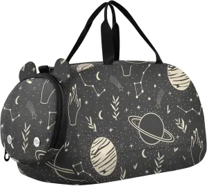 susiyo Small Duffle Bag Cosmic Space Stars Comets Kids Duffle Bag for Boys Girls Dance Bag Gym Bag