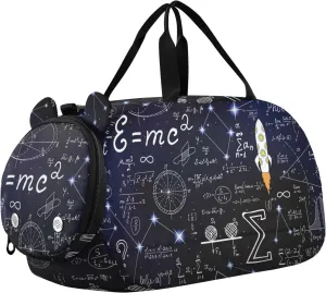 susiyo Small Duffle Bag Formulas Rockets Star Constellations Kids Duffle Bag for Boys Girls Dance Bag Gym Bag
