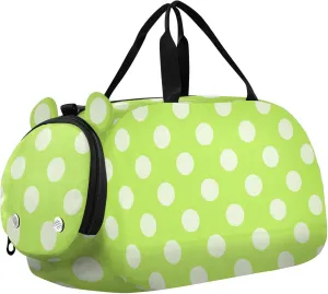 susiyo Small Duffle Bag Lime Green Polka Dot Kids Duffle Bag for Boys Girls Dance Bag Gym Bag