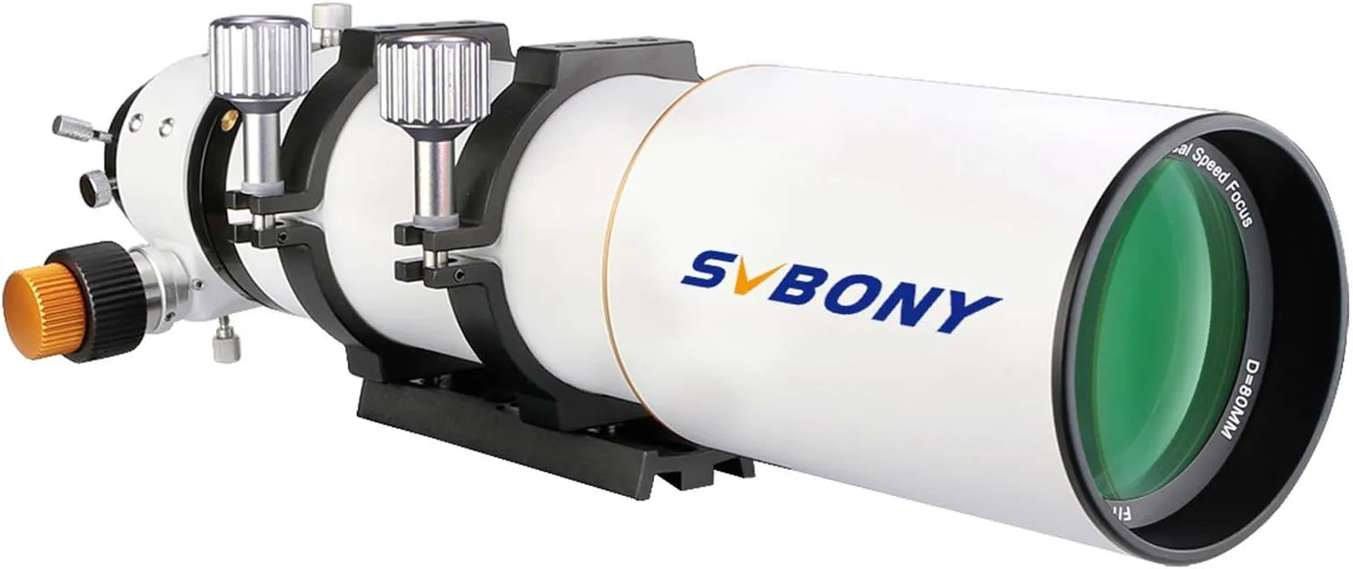 SVBONY SV503 Refractor Telescope, 80mm F7 Extra Low Dispersion Achromatic Refractor OTA, Dual-Speed Focuser, Telescope for Adults, for Astronomical Observation and Photography