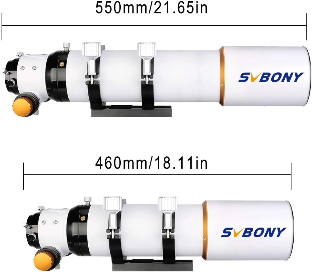 SVBONY SV503 Refractor Telescope, 80mm F7 Extra Low Dispersion Achromatic Refractor OTA, Dual-Speed Focuser, Telescope for Adults, for Astronomical Observation and Photography