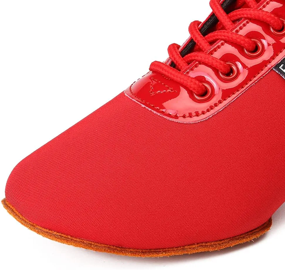 SWDZM Men&Women Ballroom Dance Shoes Low Heel Lace up Latin Salsa Practice Dancing Shoes