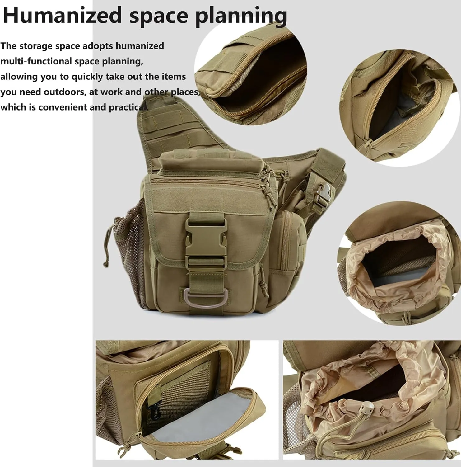 Tactical Messenger Bag Shoulder Bag Cross Body Bag Belt Sling Bags Laptop For Working Cycling Hunting Camping C