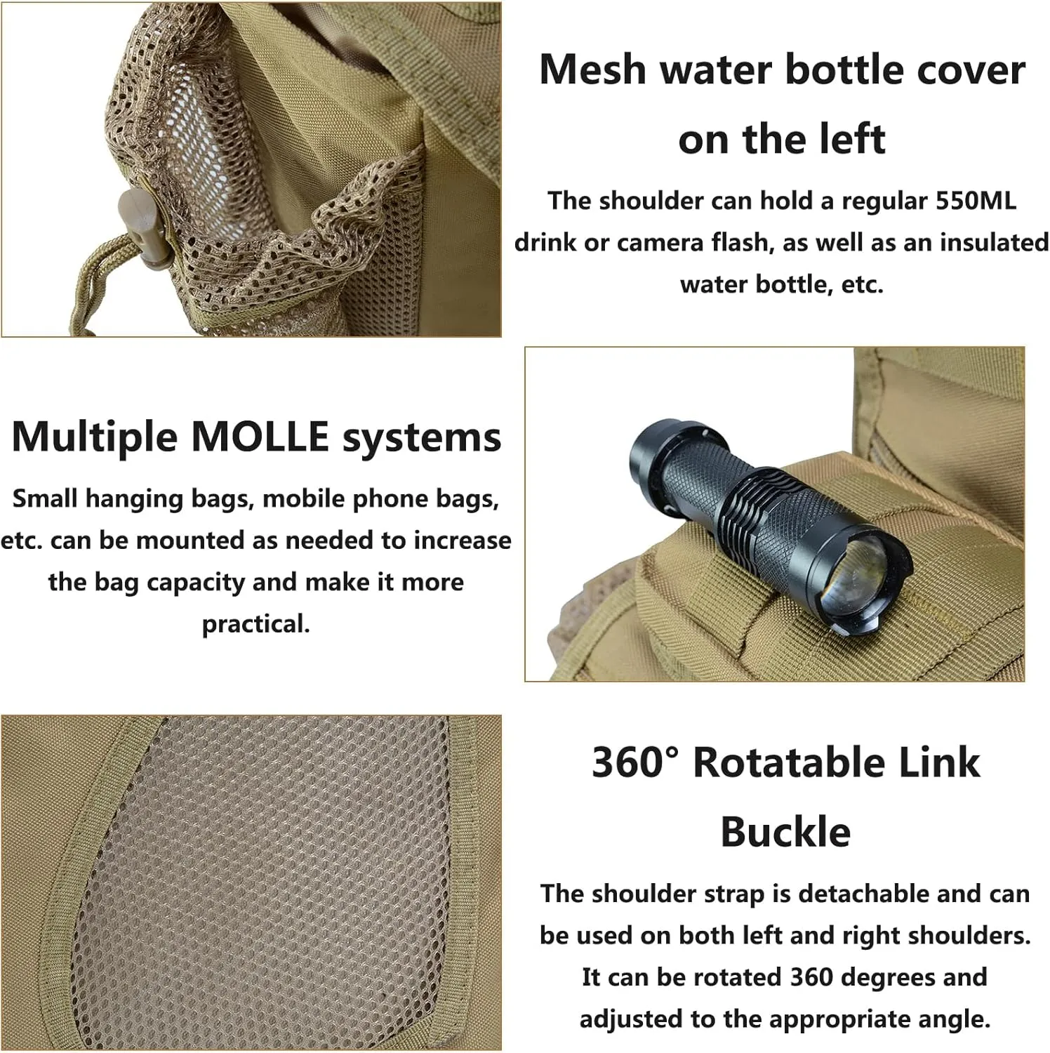 Tactical Messenger Bag Shoulder Bag Cross Body Bag Belt Sling Bags Laptop For Working Cycling Hunting Camping C