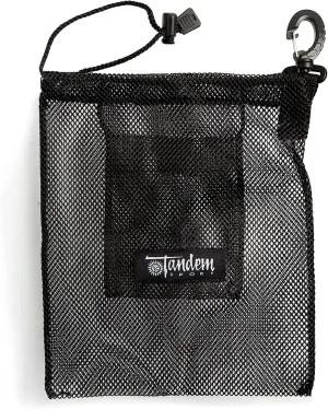 Tandem Sport Mesh Knee Pad Bag - Keep Volleyball Knee Pads Fresh - Air Dry Knee Pad Bag with Air Freshener Compartment - Use For Volleyball Gear or for Any Sport Equipment, Black