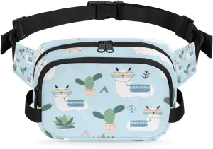 Tavisto Alpaca Glasses Durable Waterproof Fanny Pack with Double Zipper Closure - Organize Your Essentials with Ease - Lightweight and Comfortable for Men and Women