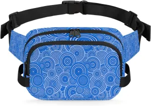 Tavisto Blue Dizzying Circles Durable Waterproof Fanny Pack with Double Zipper Closure - Organize Your Essentials with Ease - Lightweight and Comfortable for Men and Women
