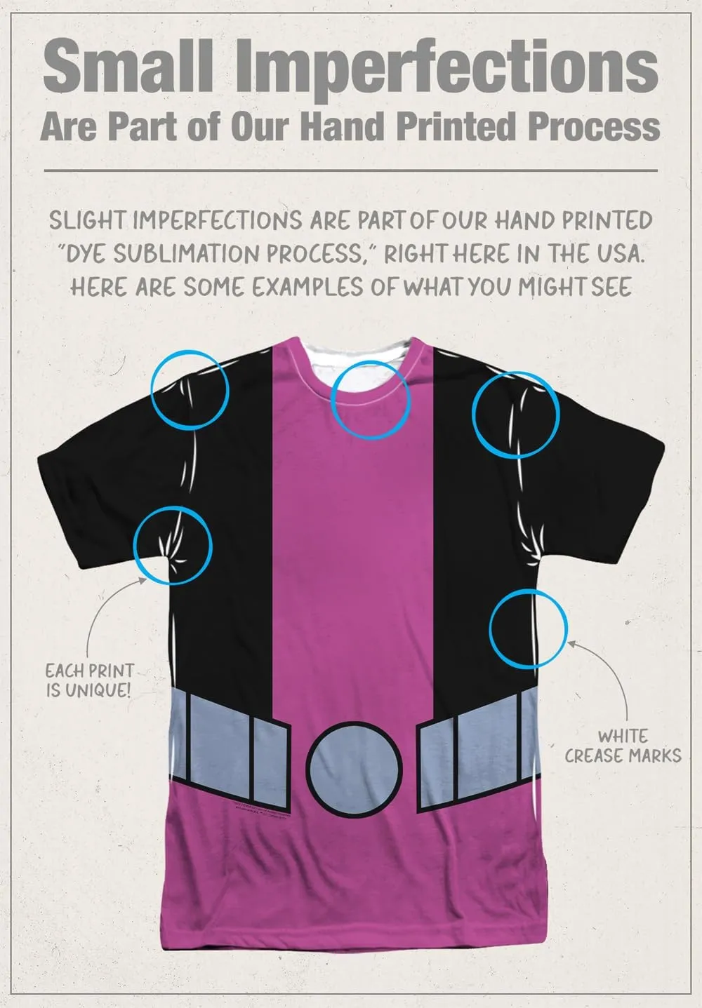 Teen Titans Go Uniforms Collection Unisex Adult Sublimated Halloween Costume T Shirt (Front/Back)