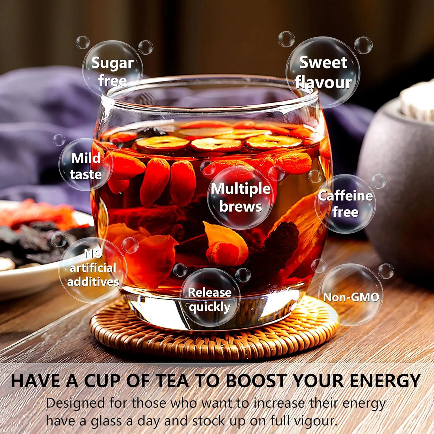 Teeo Deeo Kidney Tea – Premium Herbal Blend for Wellness, Detox & Vitality | Natural Herbal Ginseng Tea for Kidney Detox Digestion & Immunity Boost | 7 Precious Ingredients Formula (30 Bags/2 Pack)