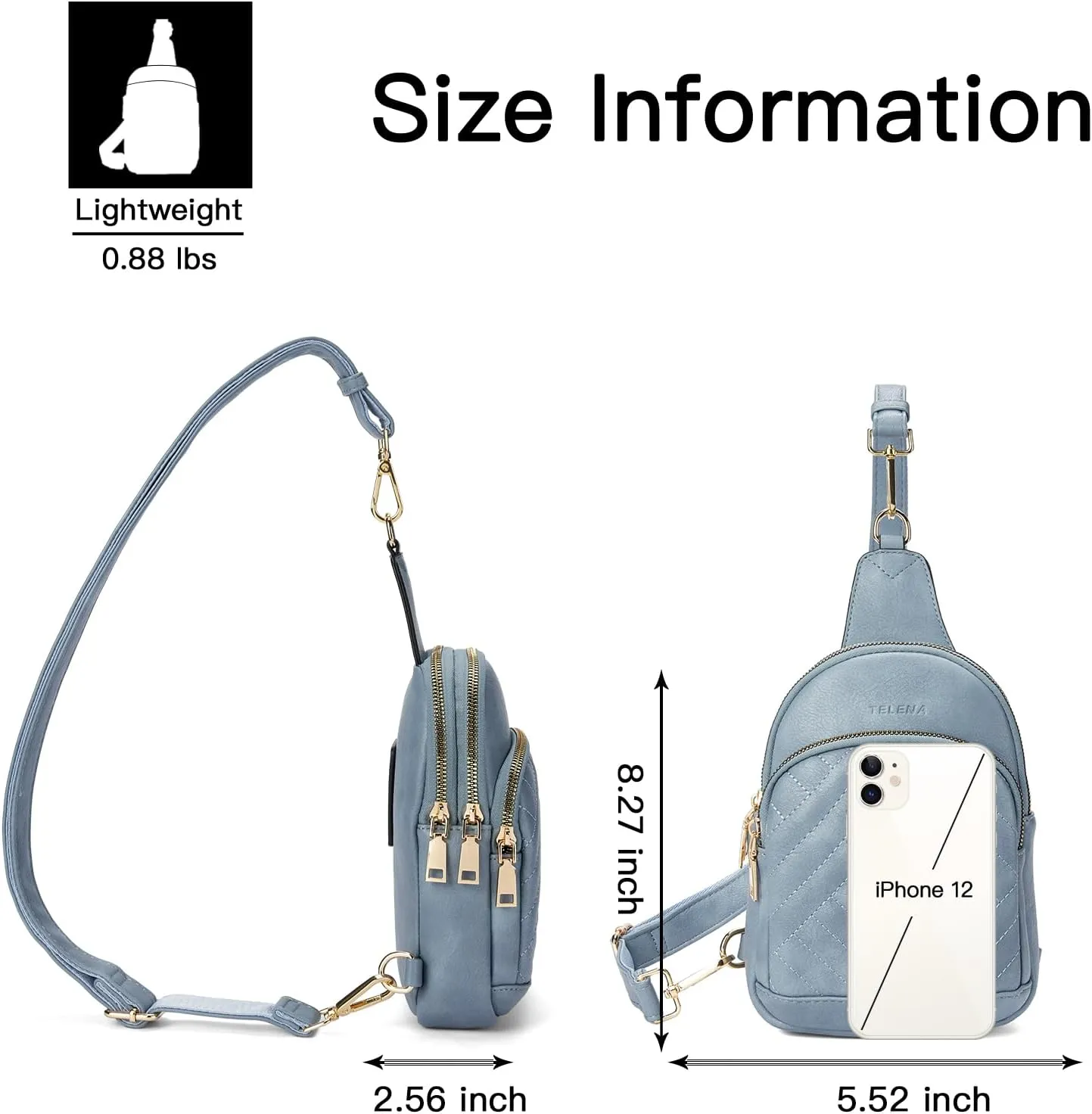 Telena Sling Bag for Women Crossbody Bags Fanny Packs for Women Cross Body Waist Pack with Detachable Strap