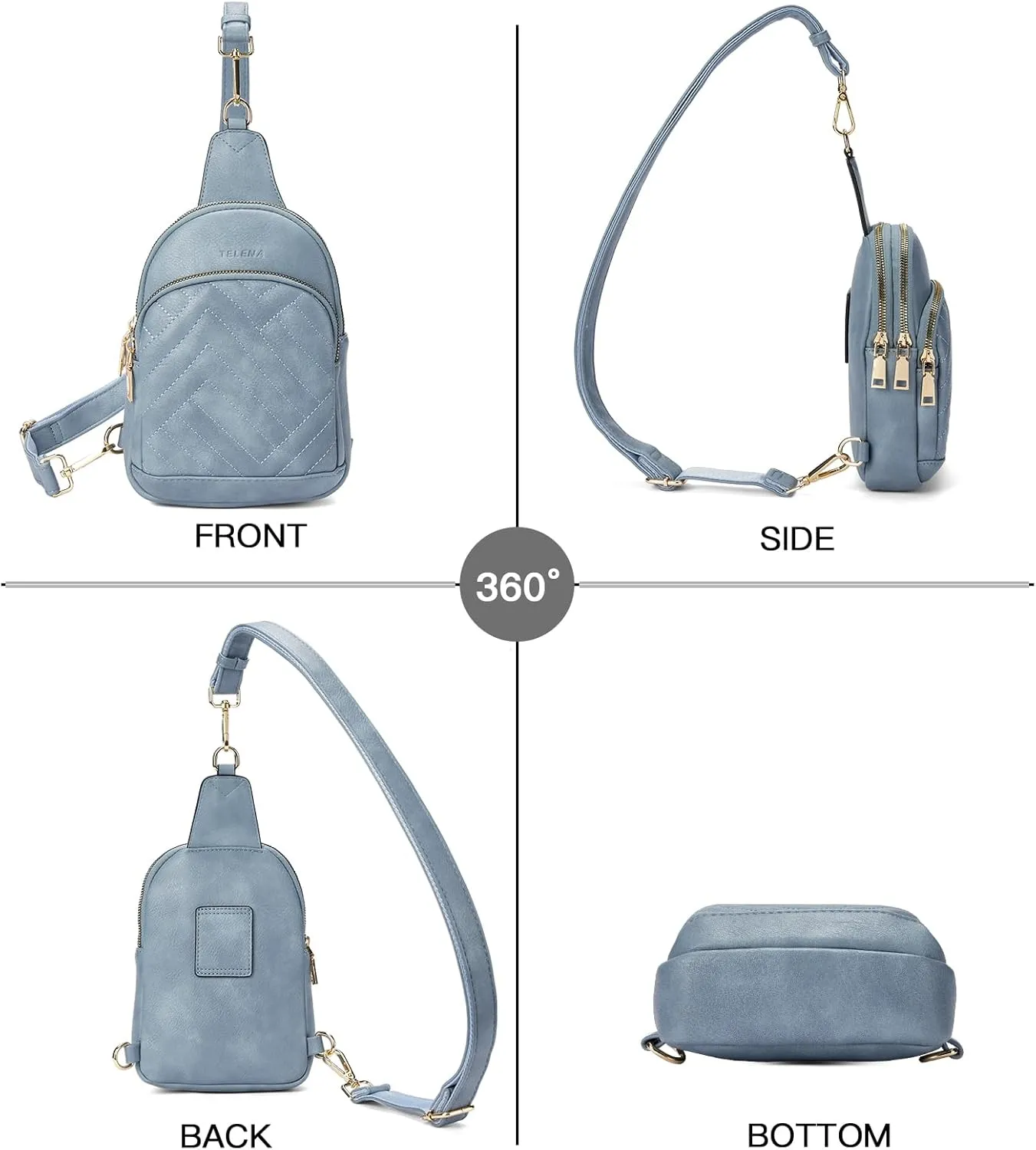 Telena Sling Bag for Women Crossbody Bags Fanny Packs for Women Cross Body Waist Pack with Detachable Strap
