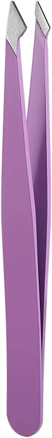 TEMKIN Tweezers 1Pc Hair Removal Tweezers Stainless Steel Eyebrow Tweezers Slanted Tip Point Harmless Accessories and Makeup Beauty Tools (Color : Purple) Tweezers (Color : Purple)