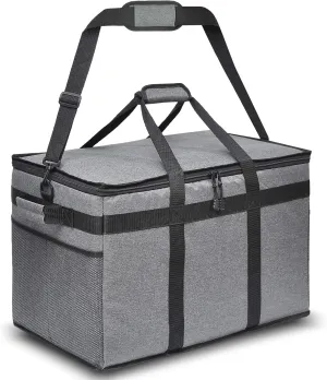 The HOT Box Insulated Food Delivery Bag - Premium Quality Bag for Hot and Cold Food for Uber Eats DoorDash Instacart Postmates Groceries Restaurants - XXL Sized Excellent for Catering - 23"x14"x15"
