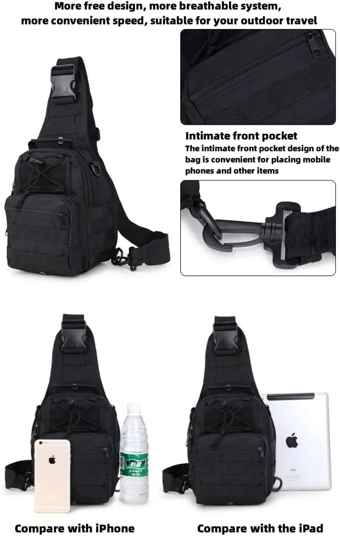 The Latest Men's Crossbody Bag Chest Bag Oxford Bag Shoulder Bag Korean Version Small Backpack Casual Waist Bag (Black CP)