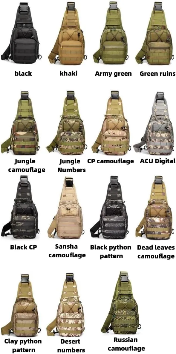 The Latest Men's Crossbody Bag Chest Bag Oxford Bag Shoulder Bag Korean Version Small Backpack Casual Waist Bag (Black CP)