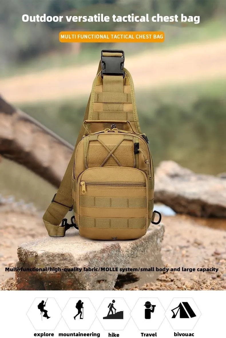 The Latest Men's Crossbody Bag Chest Bag Oxford Bag Shoulder Bag Korean Version Small Backpack Casual Waist Bag (black)