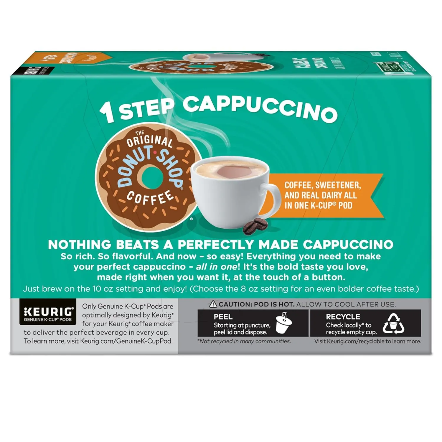 The Original Donut Shop One-Step Classic Cappuccino, Keurig Single-Serve K-Cup Pods, 60 Count (6 Packs of 10)