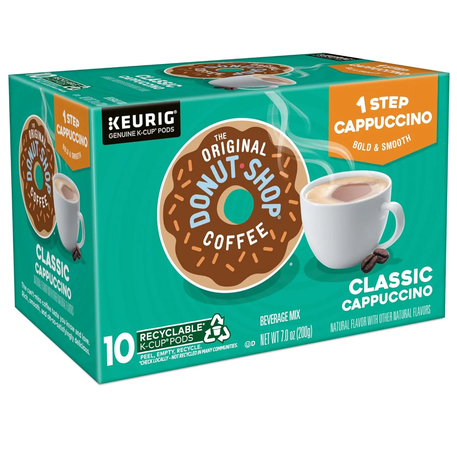 The Original Donut Shop One-Step Classic Cappuccino, Keurig Single-Serve K-Cup Pods, 60 Count (6 Packs of 10)
