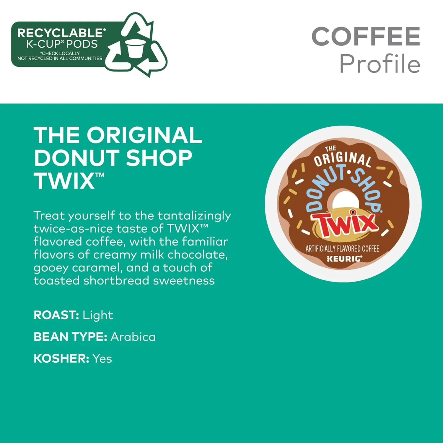 The Original Donut Shop TWIX Coffee, Keurig Single Serve K-Cup Pods, 96 Count