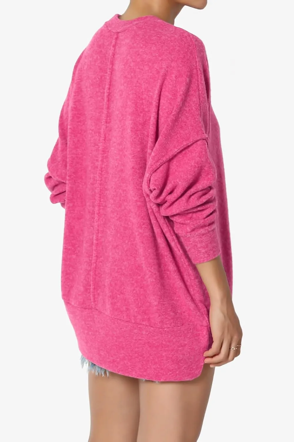 TheMogan Women's Comfy Oversized Loose Fit Long Sleeve Knit Pullover Sweater Cozy Pocket Top