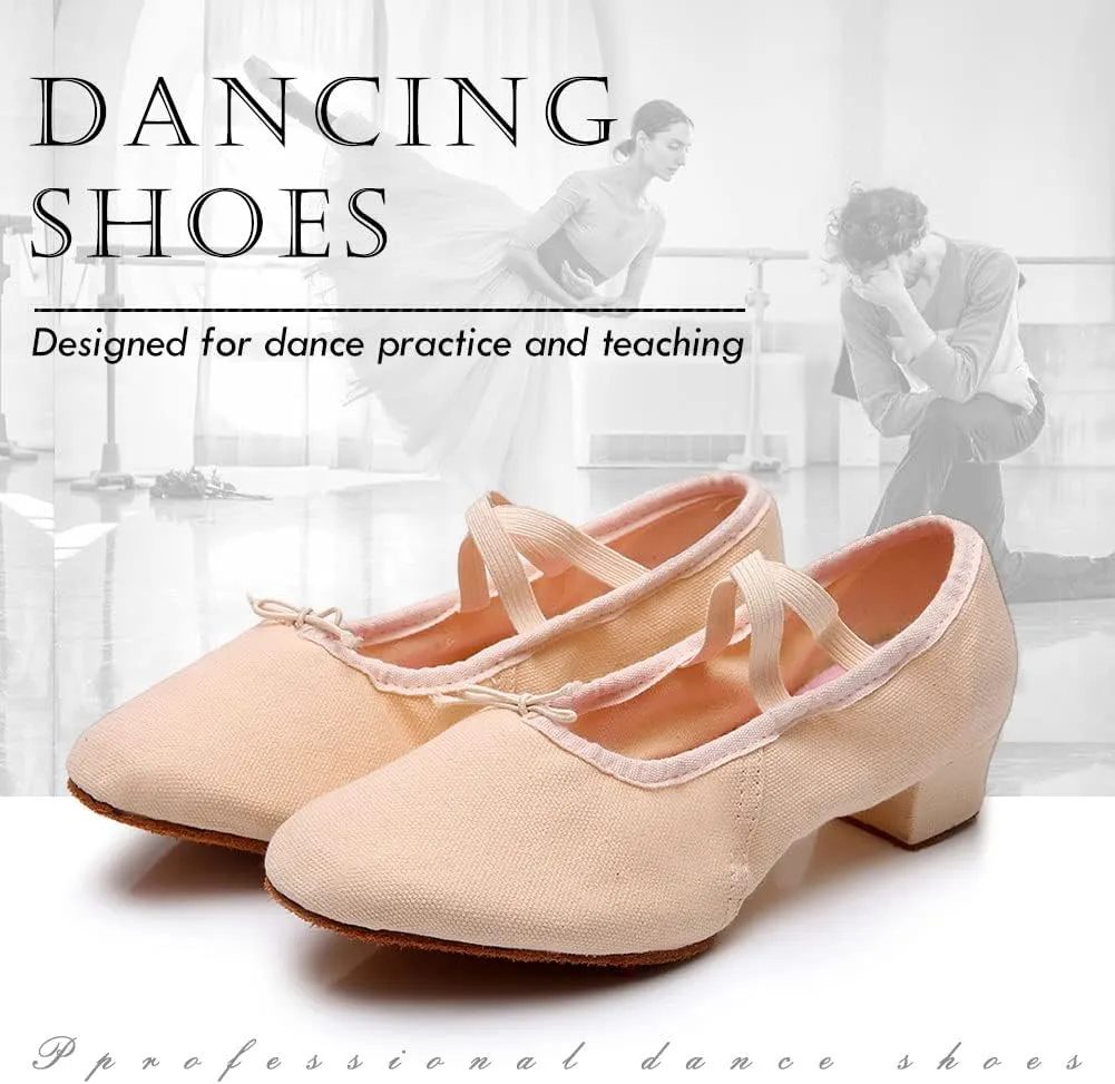 TINRYMX Womens Latin Dance Shoes Closed Toe Ballroom Salsa Tango Teaching Practice Dancing Shoes,Model-MFBJ