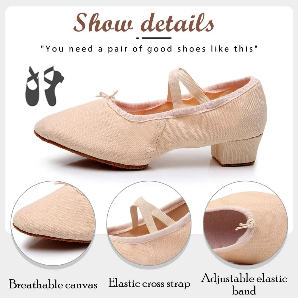 TINRYMX Womens Latin Dance Shoes Closed Toe Ballroom Salsa Tango Teaching Practice Dancing Shoes,Model-MFBJ