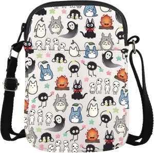 TOBGBE Anime Cartoon Gift Adventure Cartoon Animated Movie Ideas Quote Zipper Pockets Crossbody Bag Spirited A Fans Gifts