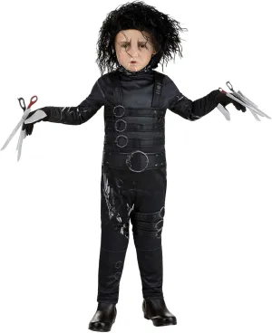 Toddler Edward Scissorhands Halloween Costume, Jumpsuit With Gloves And Felt Scissor Blades For Fingers