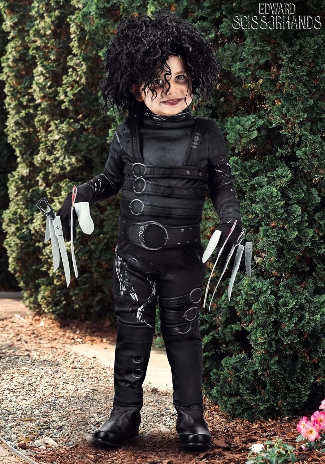 Toddler Edward Scissorhands Halloween Costume, Jumpsuit With Gloves And Felt Scissor Blades For Fingers