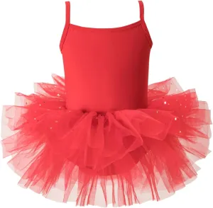 Toddler Girls Tutu Dresses Strap Shiny Tulle Ballet Leotard Ballerina Costume for Dance