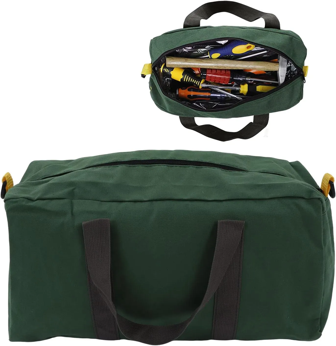 Tool Carrying Bag, Hand Tool Bag Large Capacity Wide Mouth Canvas Portable Tool Tote for Carpentry Electrician (18 Inch (6‑12 Years Old Kids))