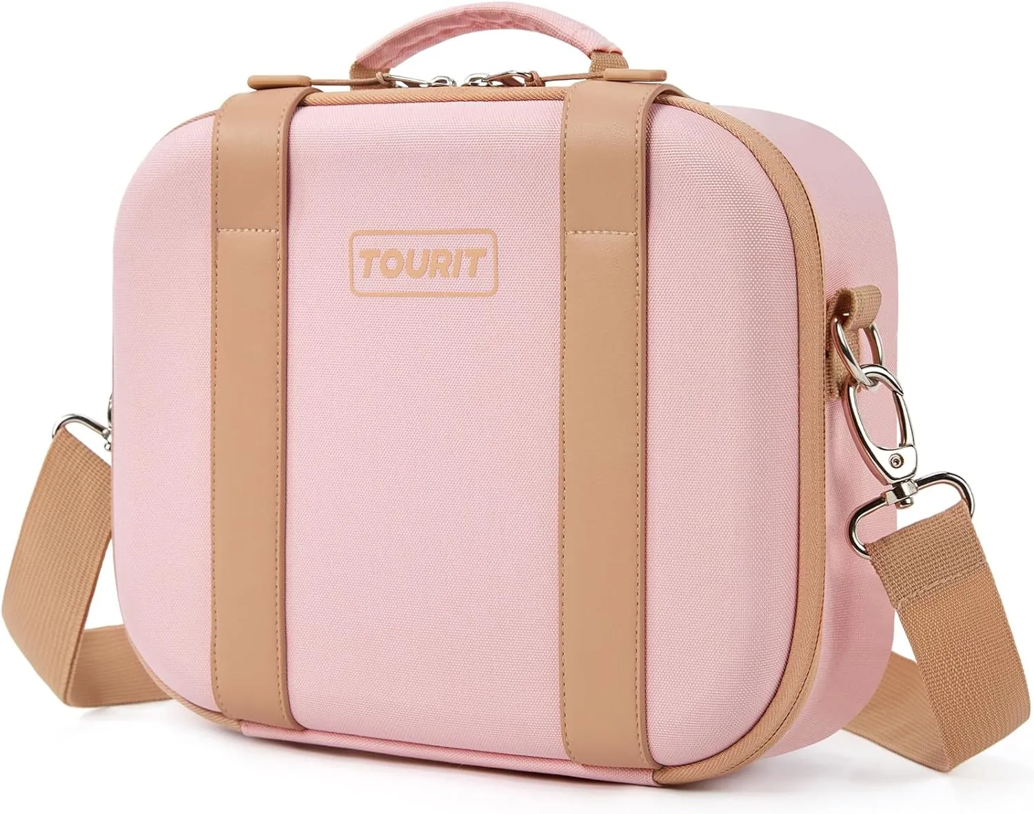 TOURIT Lunch Bag with Buckle Lunch Box Insulated Food Carrier for Women Men Work, Outdoor, Pink