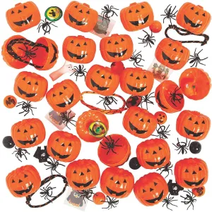 Toy Pre-Filled Halloween Jack O Lantern Pumpkins (Bulk set of 24) Trick or Treat, Trunk or Treat Party Giveaways and Supplies