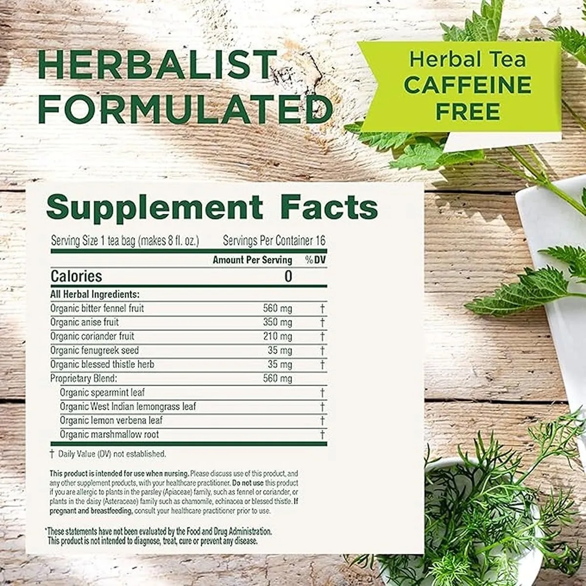 Traditional Medicinals Organic Mother's Milk Tea | 16 tea bags | 28 g | Supports Lactation with Fennel, & Fenugreek | Caffeine-Free Herbal Tea for Nursing Mothers